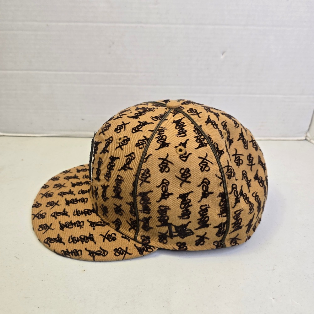 New Era Mens Boston Red Sox 59FIFTY Fitted Hat 7 1/2 Tan All Over Script Print - Picture 3 of 12